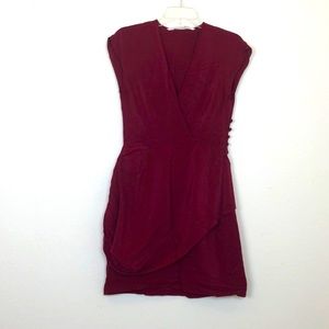 TWELFTH STREET BY CYNTHIA VINCENT 100% Silk  Burgundy Dress Size S